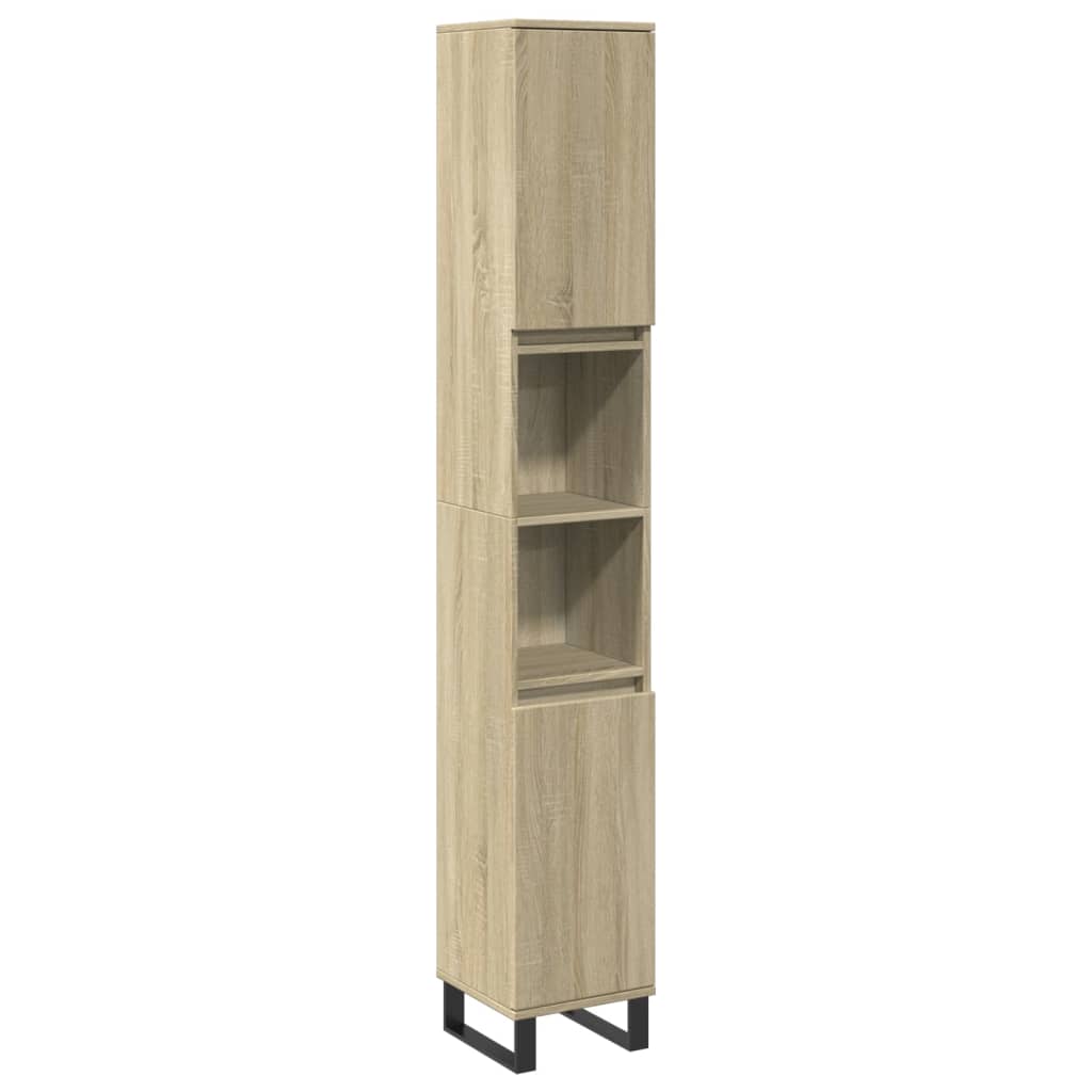 Ensemble de meubles de salle de bain 3 pcs chêne sonoma