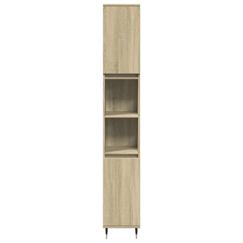 Ensemble de meubles de salle de bain 3 pcs chêne sonoma