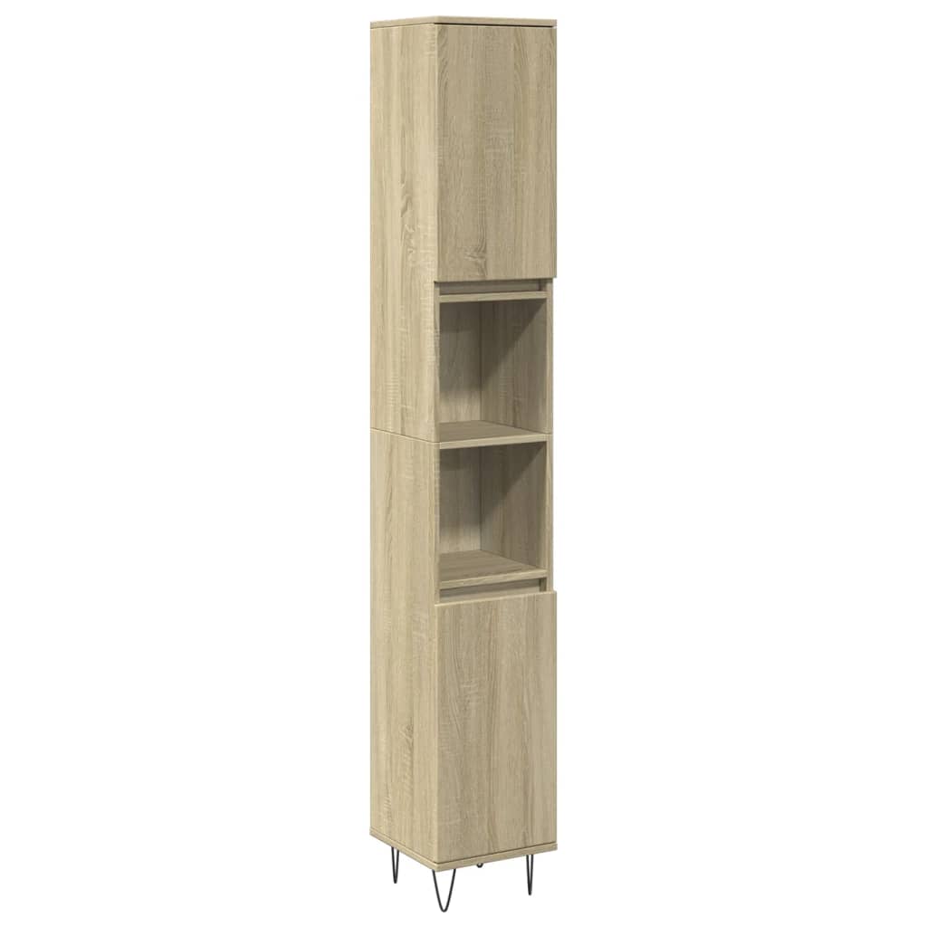 Ensemble de meubles de salle de bain 3 pcs chêne sonoma