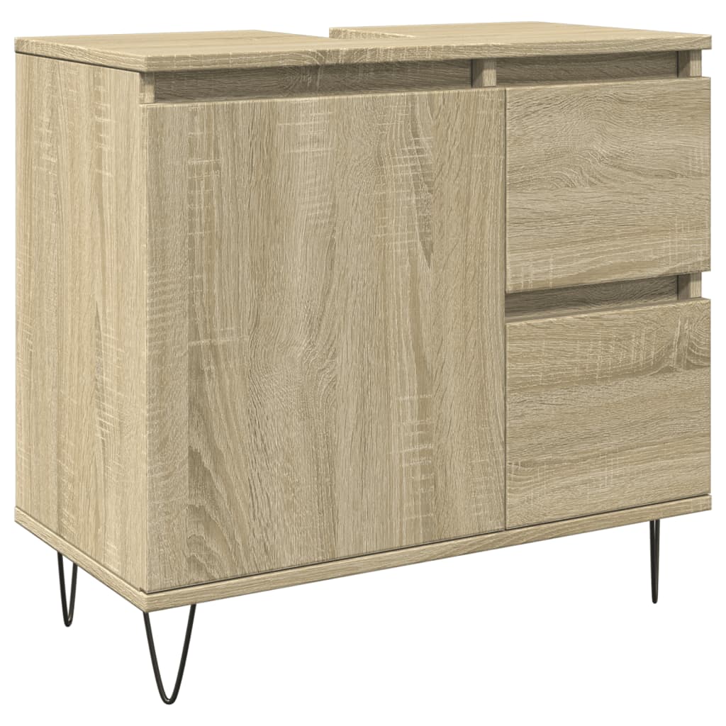 Ensemble de meubles de salle de bain 3 pcs chêne sonoma