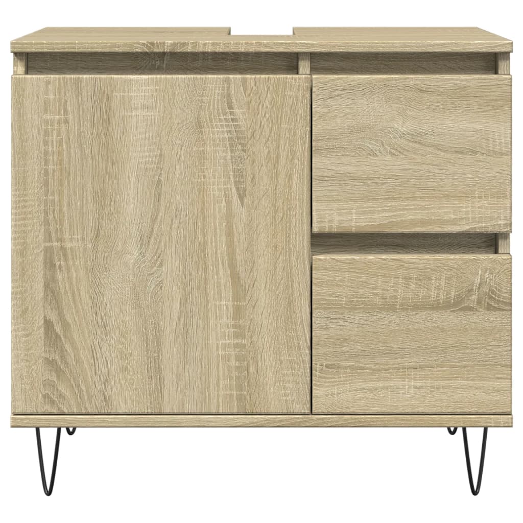 Ensemble de meubles de salle de bain 3 pcs chêne sonoma