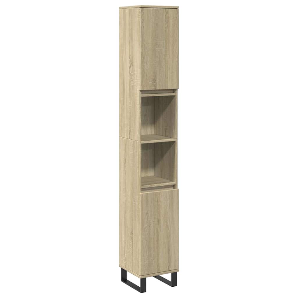 Ensemble de meubles de salle de bain 3 pcs chêne sonoma