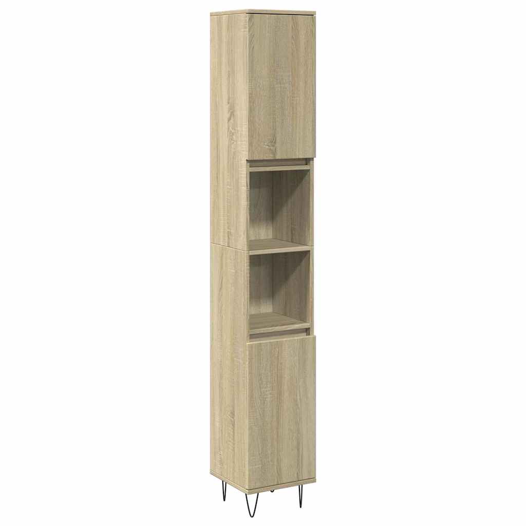 Ensemble de meubles de salle de bain 3 pcs chêne sonoma