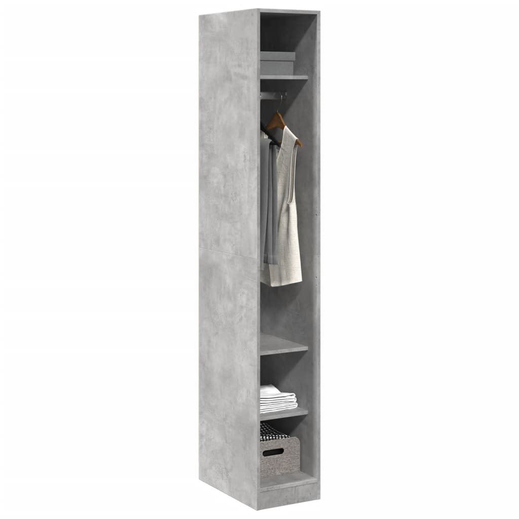 Garde-robe gris béton 30x50x200 cm bois d'ingénierie - XIOS