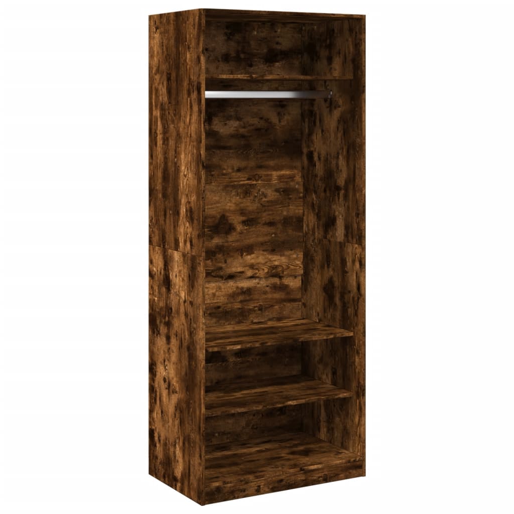 Garde-robe chêne fumé 80x50x200 cm bois d'ingénierie - XIOS