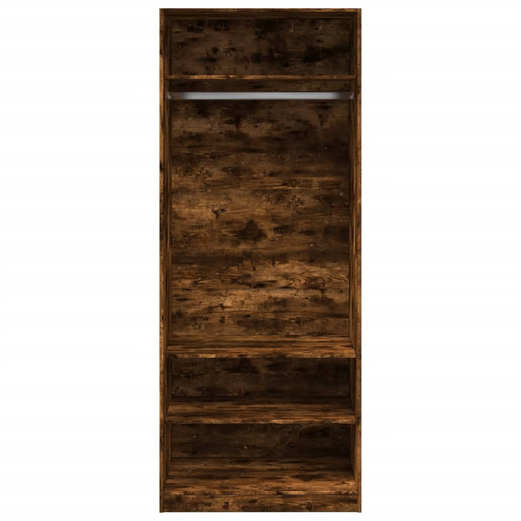 Garde-robe chêne fumé 80x50x200 cm bois d'ingénierie - XIOS