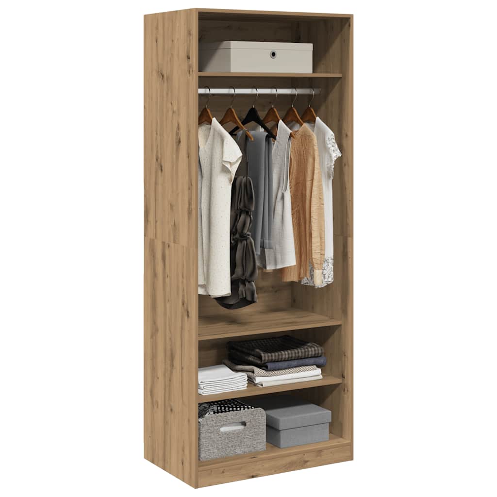 Garde-robe chêne artisanal 80x50x200 cm bois d'ingénierie - XIOS