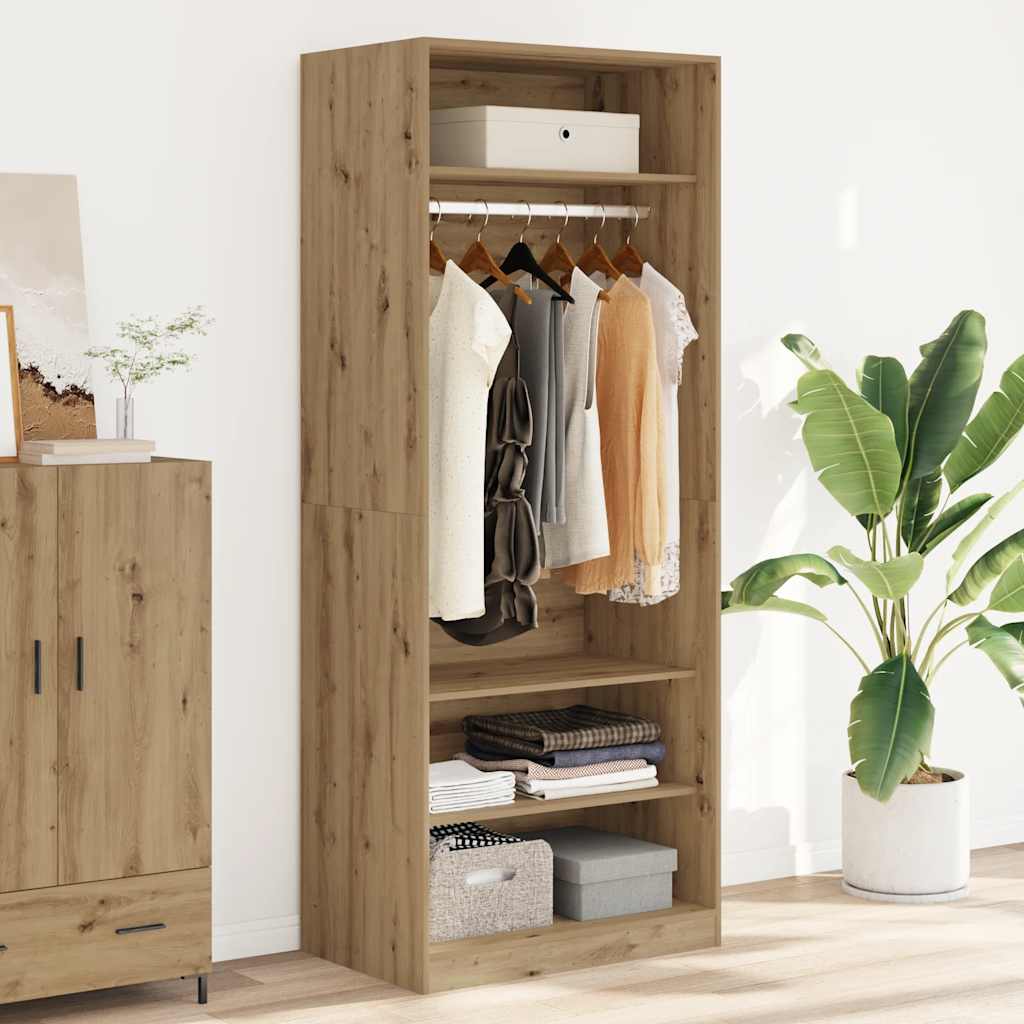 Garde-robe chêne artisanal 80x50x200 cm bois d'ingénierie - XIOS