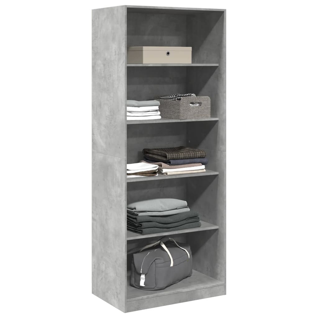 Garde-robe gris béton 80x50x200 cm bois d'ingénierie - XIOS