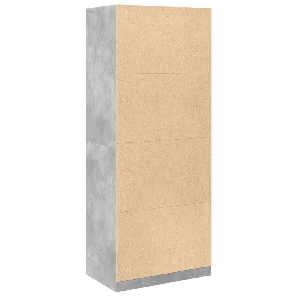 Garde-robe gris béton 80x50x200 cm bois d'ingénierie - XIOS