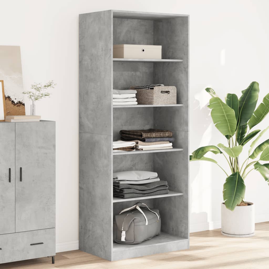 Garde-robe gris béton 80x50x200 cm bois d'ingénierie - XIOS