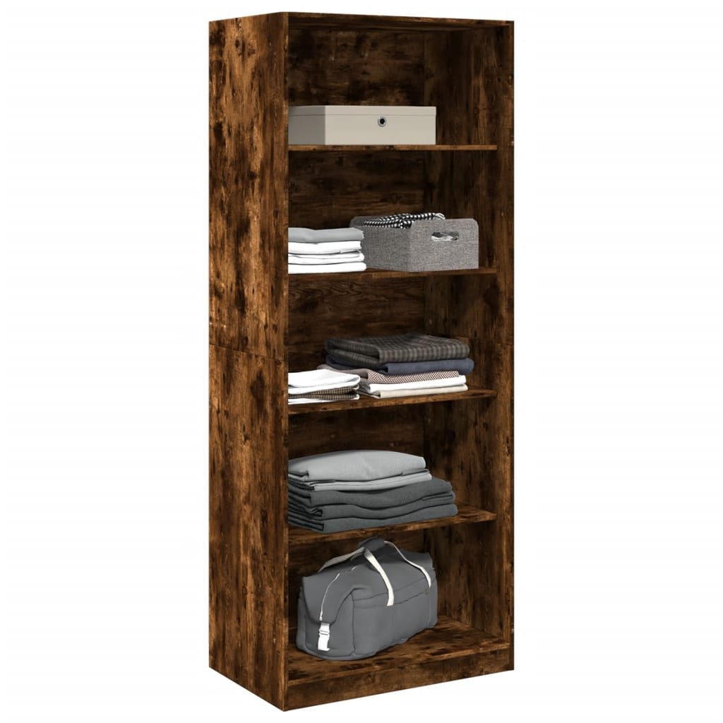 Garde-robe chêne fumé 80x50x200 cm bois d'ingénierie - XIOS