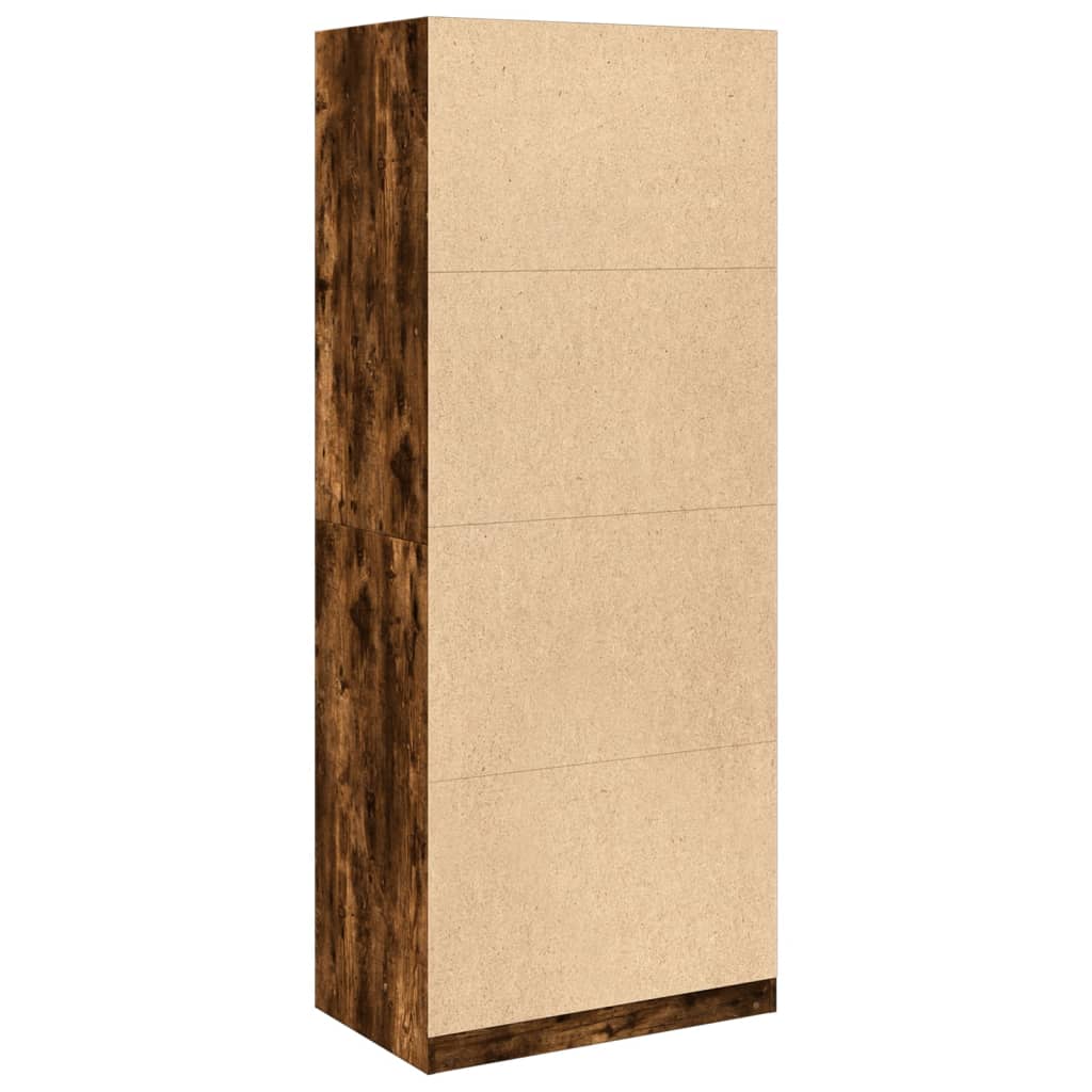 Garde-robe chêne fumé 80x50x200 cm bois d'ingénierie - XIOS