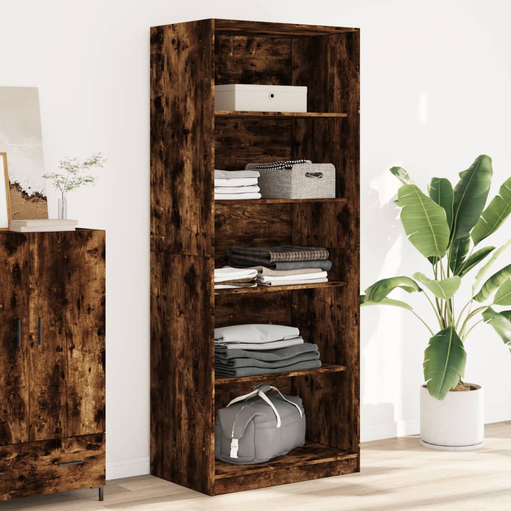 Garde-robe chêne fumé 80x50x200 cm bois d'ingénierie - XIOS