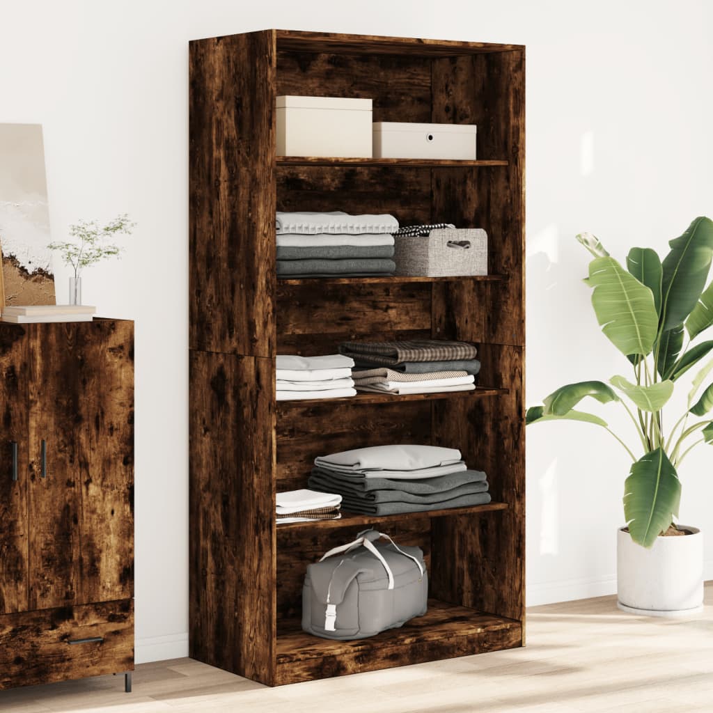 Garde-robe chêne fumé 100x50x200 cm bois d'ingénierie - XIOS