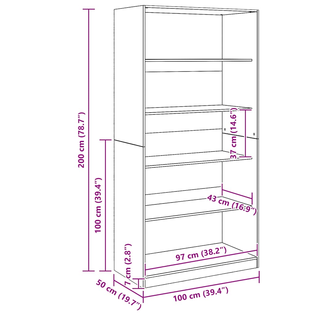 Garde-robe chêne artisanal 100x50x200 cm bois d'ingénierie - XIOS