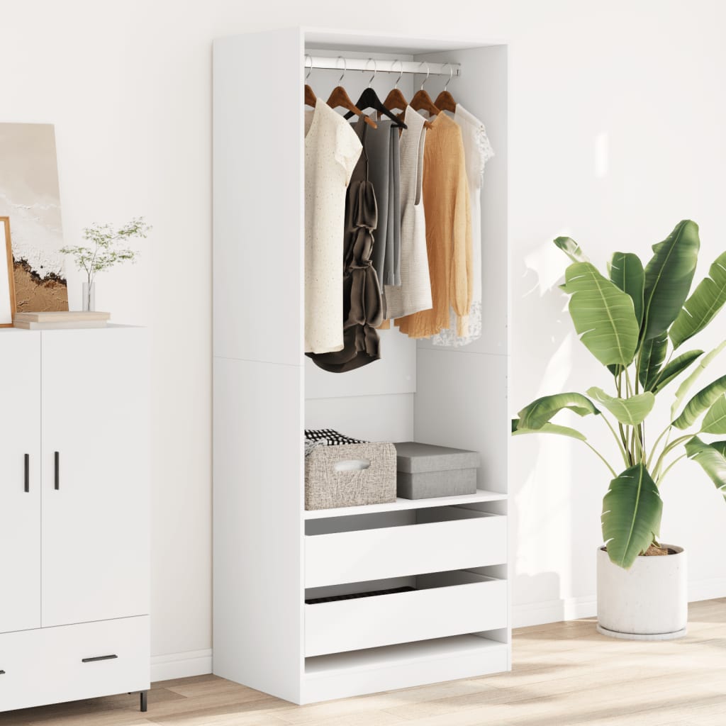 Garde-robe blanc 80x50x200 cm bois d'ingénierie - XIOS