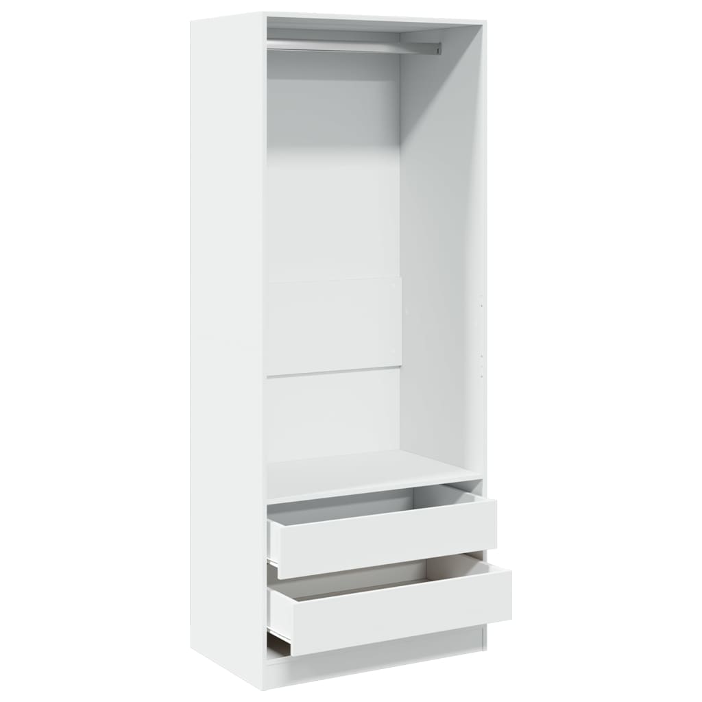 Garde-robe blanc 80x50x200 cm bois d'ingénierie - XIOS