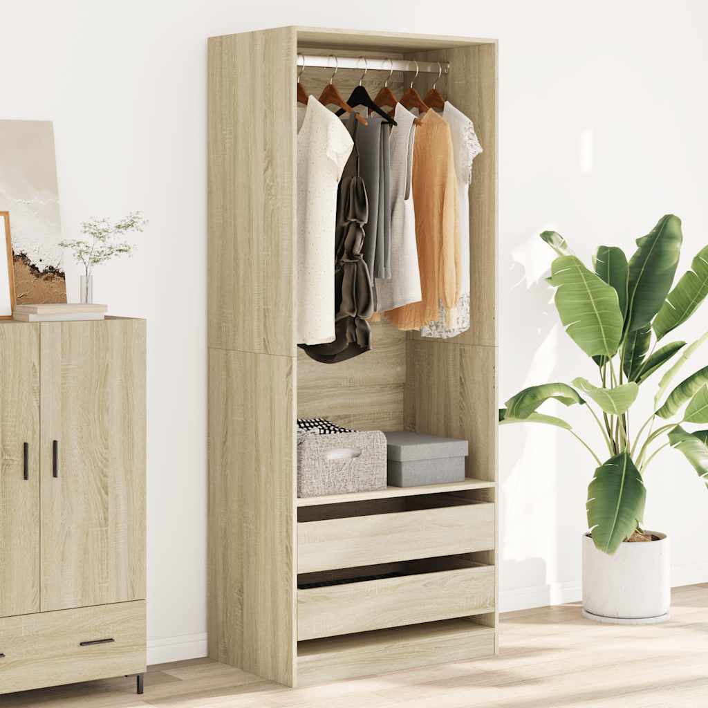 Garde-robe chêne sonoma 80x50x200 cm bois d'ingénierie - XIOS