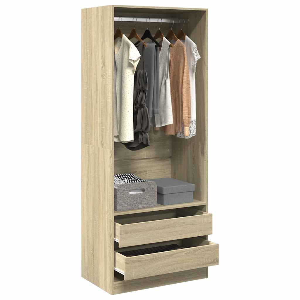 Garde-robe chêne sonoma 80x50x200 cm bois d'ingénierie - XIOS