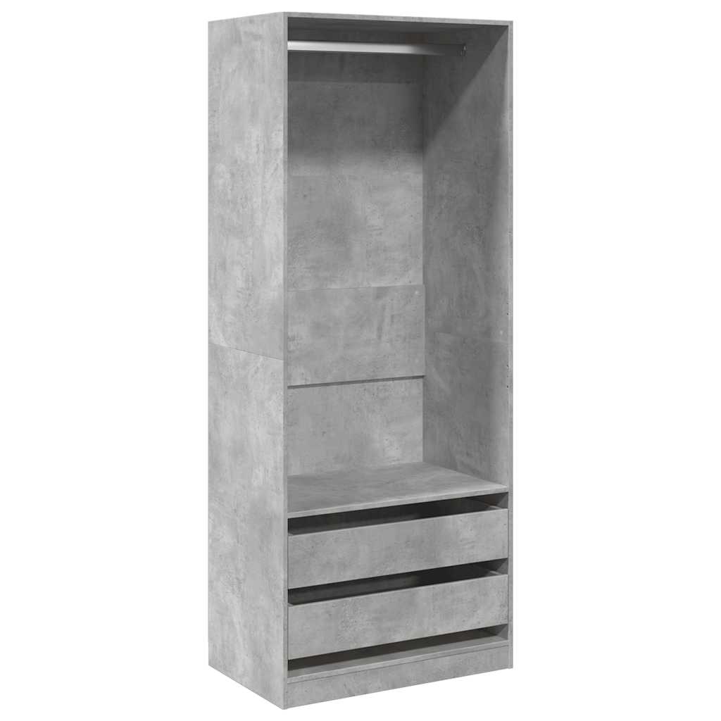 Garde-robe gris béton 80x50x200 cm bois d'ingénierie - XIOS