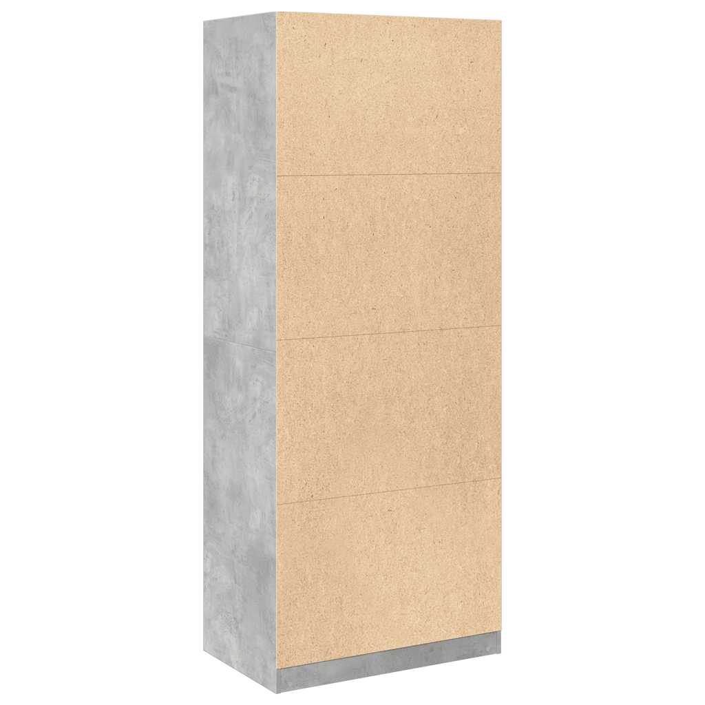 Garde-robe gris béton 80x50x200 cm bois d'ingénierie - XIOS