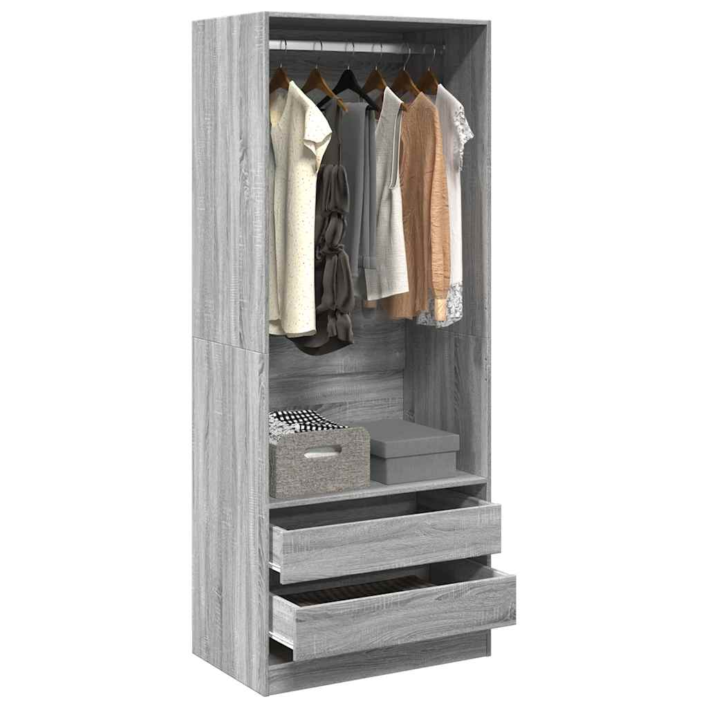 Garde-robe sonoma gris 80x50x200 cm bois d'ingénierie - XIOS