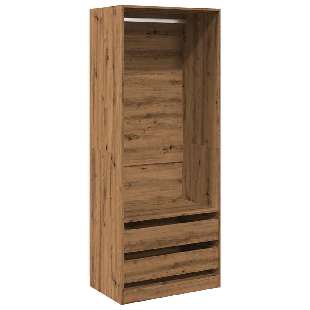 Garde-robe chêne artisanal 80x50x200 cm bois d'ingénierie - XIOS