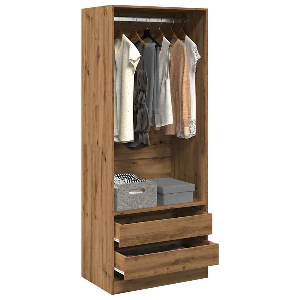 Garde-robe chêne artisanal 80x50x200 cm bois d'ingénierie - XIOS