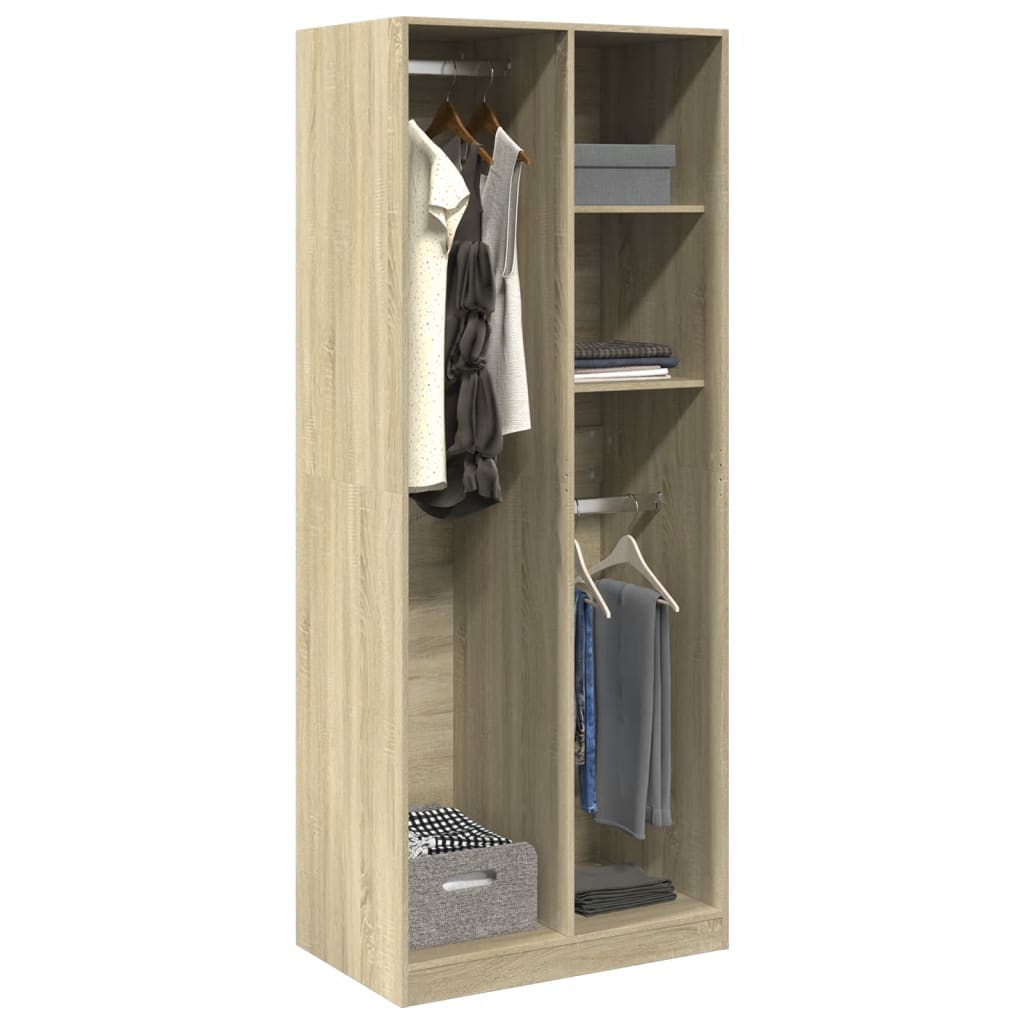 Garde-robe chêne sonoma 80x50x200 cm bois d'ingénierie - XIOS