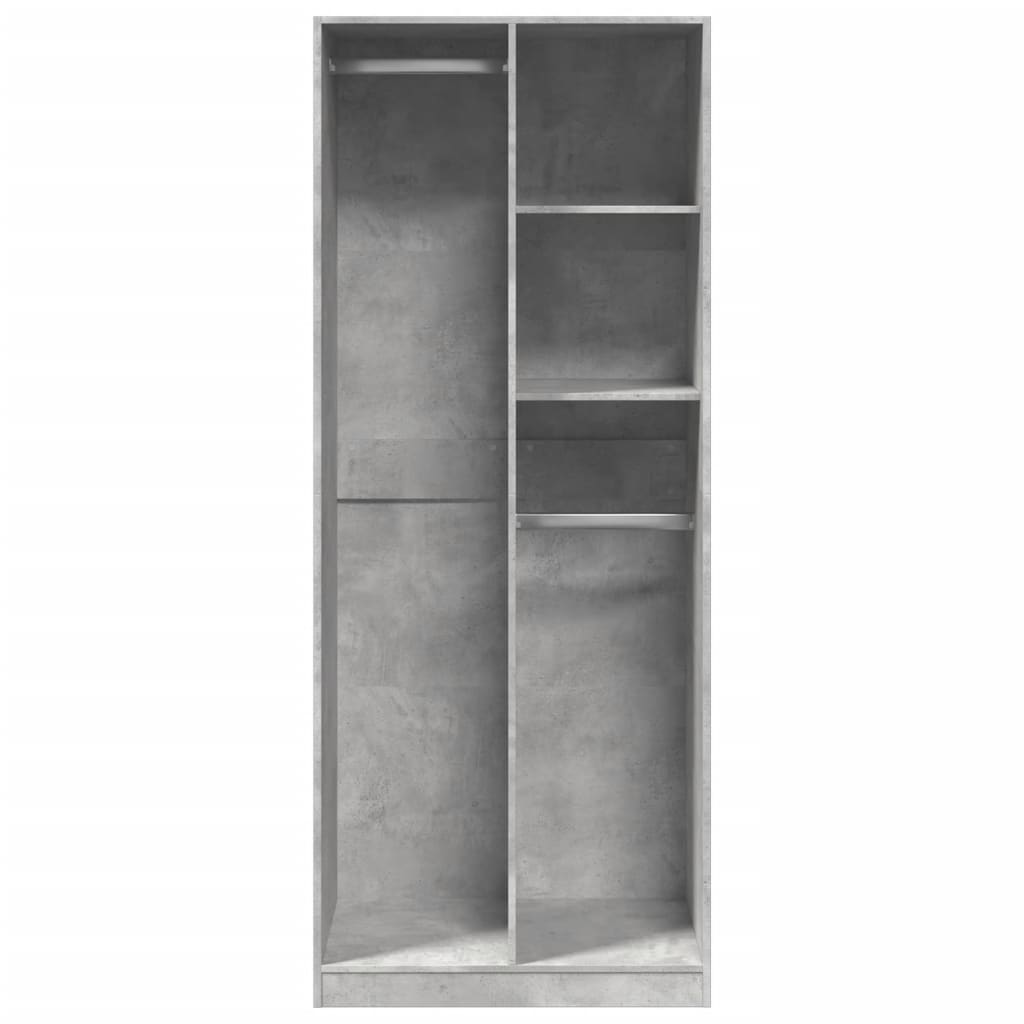 Garde-robe gris béton 80x50x200 cm bois d'ingénierie - XIOS