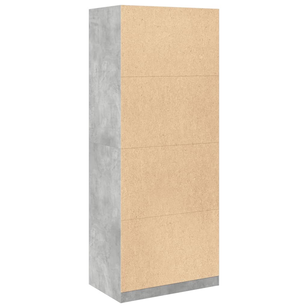 Garde-robe gris béton 80x50x200 cm bois d'ingénierie - XIOS