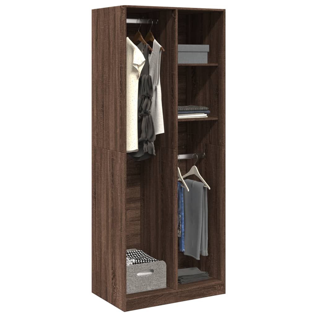 Garde-robe chêne marron 80x50x200 cm bois d'ingénierie - XIOS