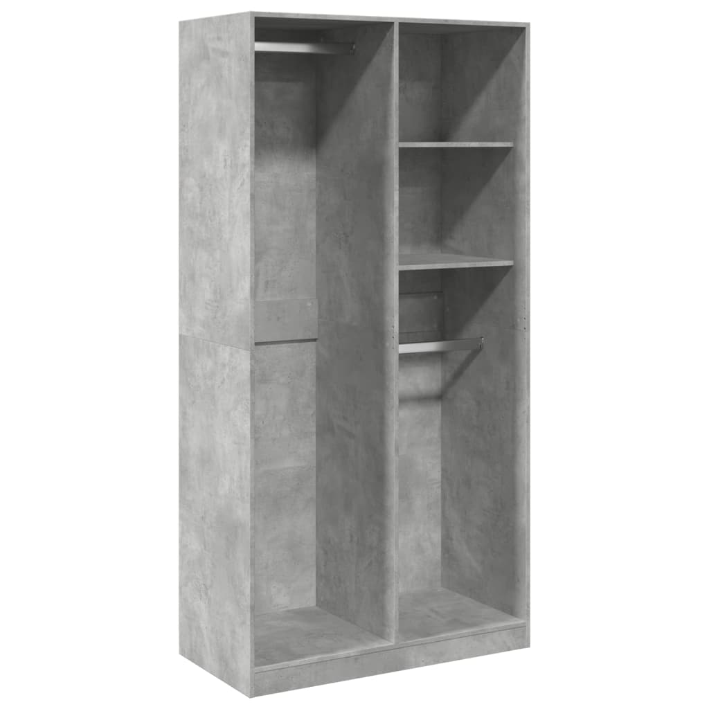 Garde-robe Gris béton 100x50x200 cm Aggloméré - XIOS