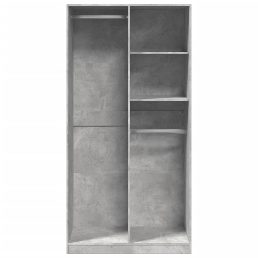 Garde-robe Gris béton 100x50x200 cm Aggloméré - XIOS