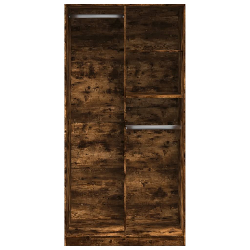 Garde-robe chêne fumé 100x50x200 cm bois d'ingénierie - XIOS