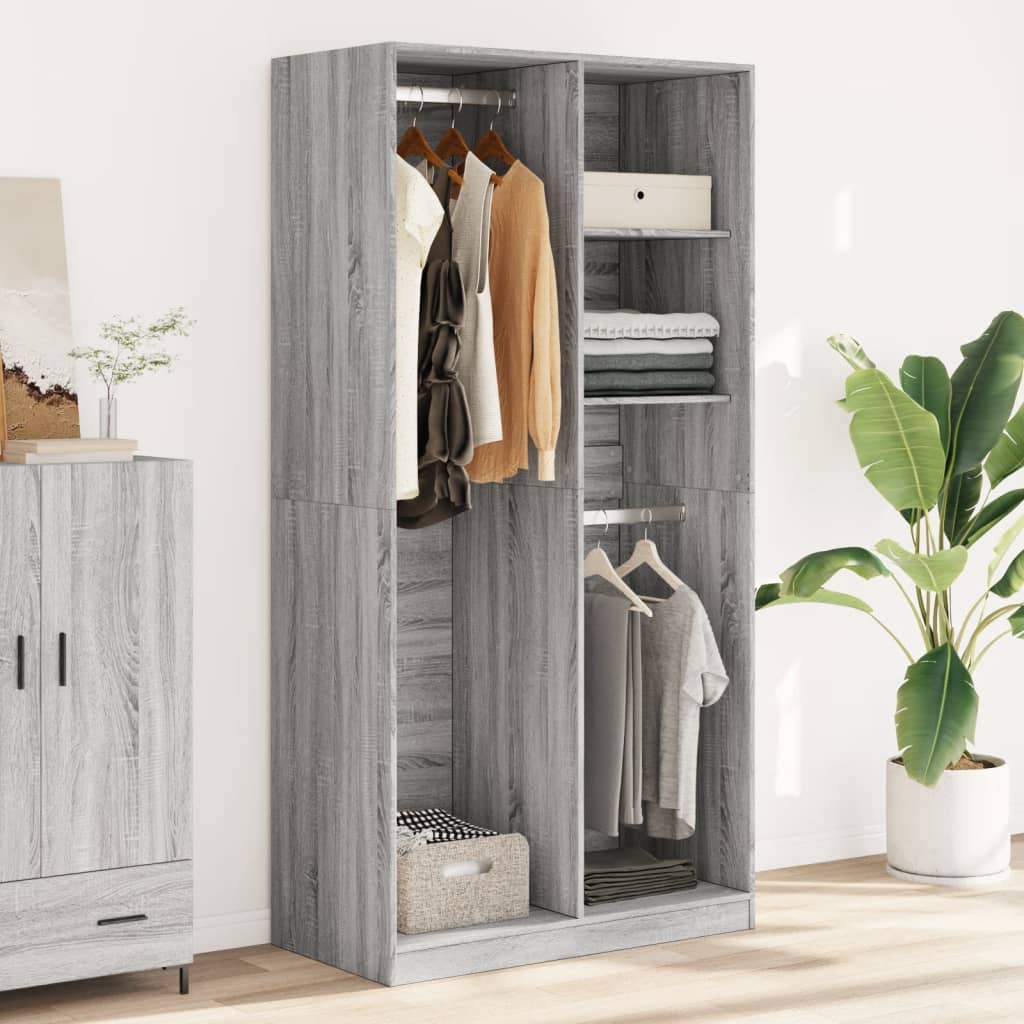 Garde-robe sonoma gris 100x50x200 cm bois d'ingénierie - XIOS