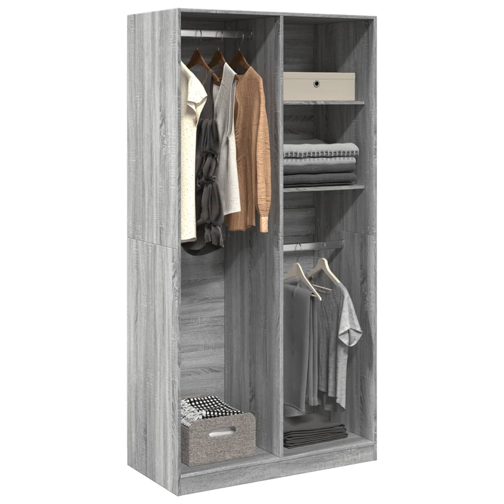 Garde-robe sonoma gris 100x50x200 cm bois d'ingénierie - XIOS