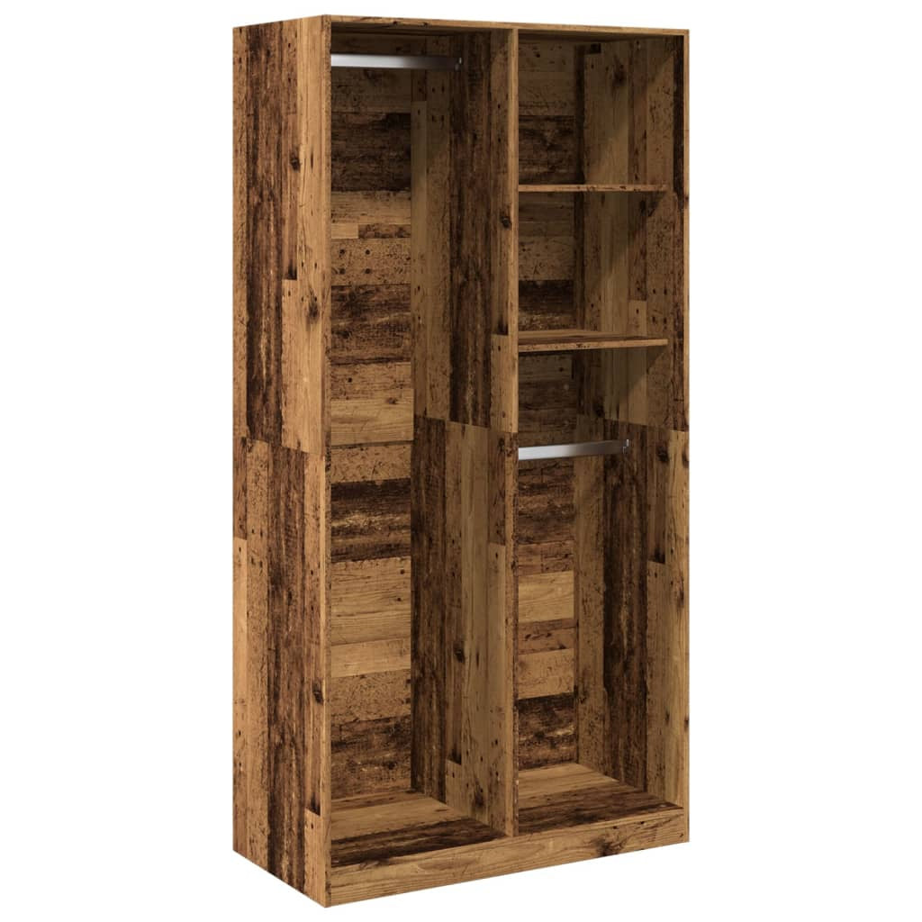 Garde-robe vieux bois 100x50x200 cm bois d’ingénierie - XIOS