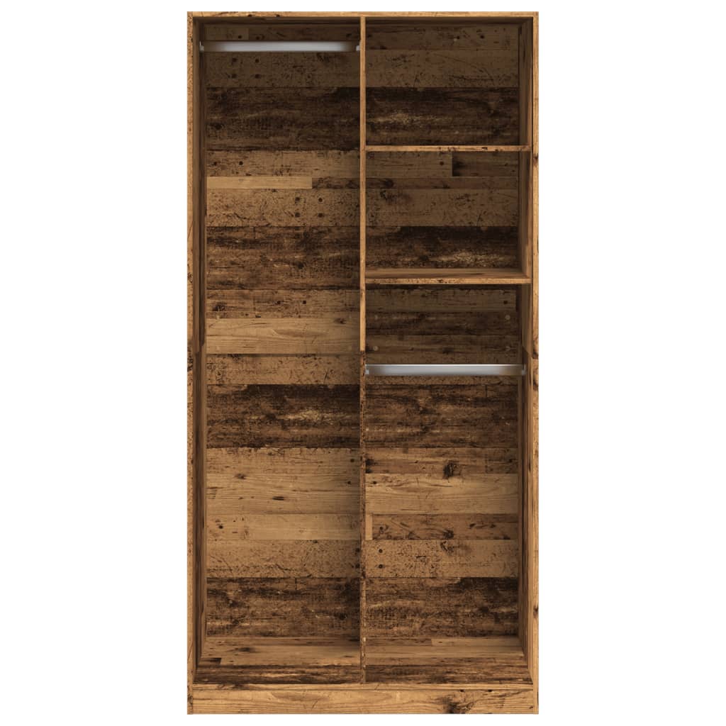 Garde-robe vieux bois 100x50x200 cm bois d'ingénierie - XIOS