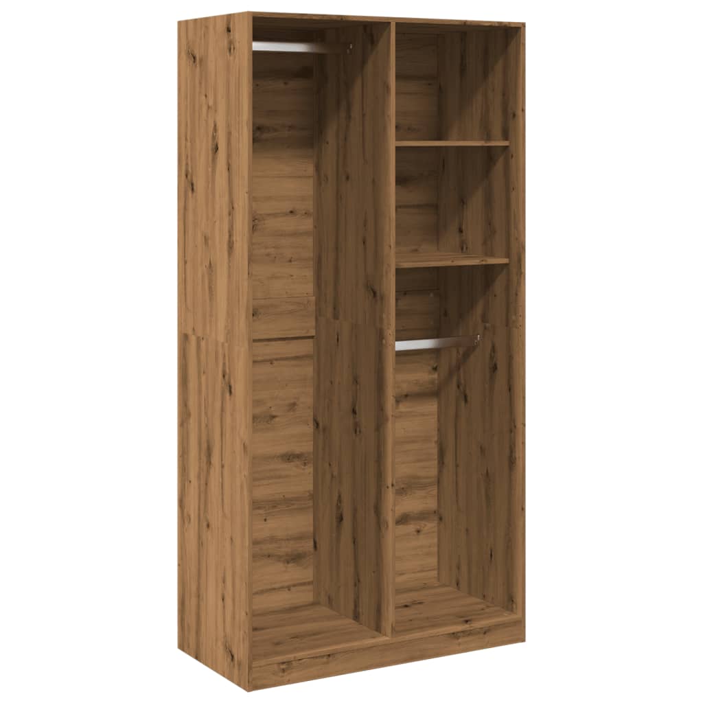 Garde-robe chêne artisanal 100x50x200 cm bois d'ingénierie - XIOS