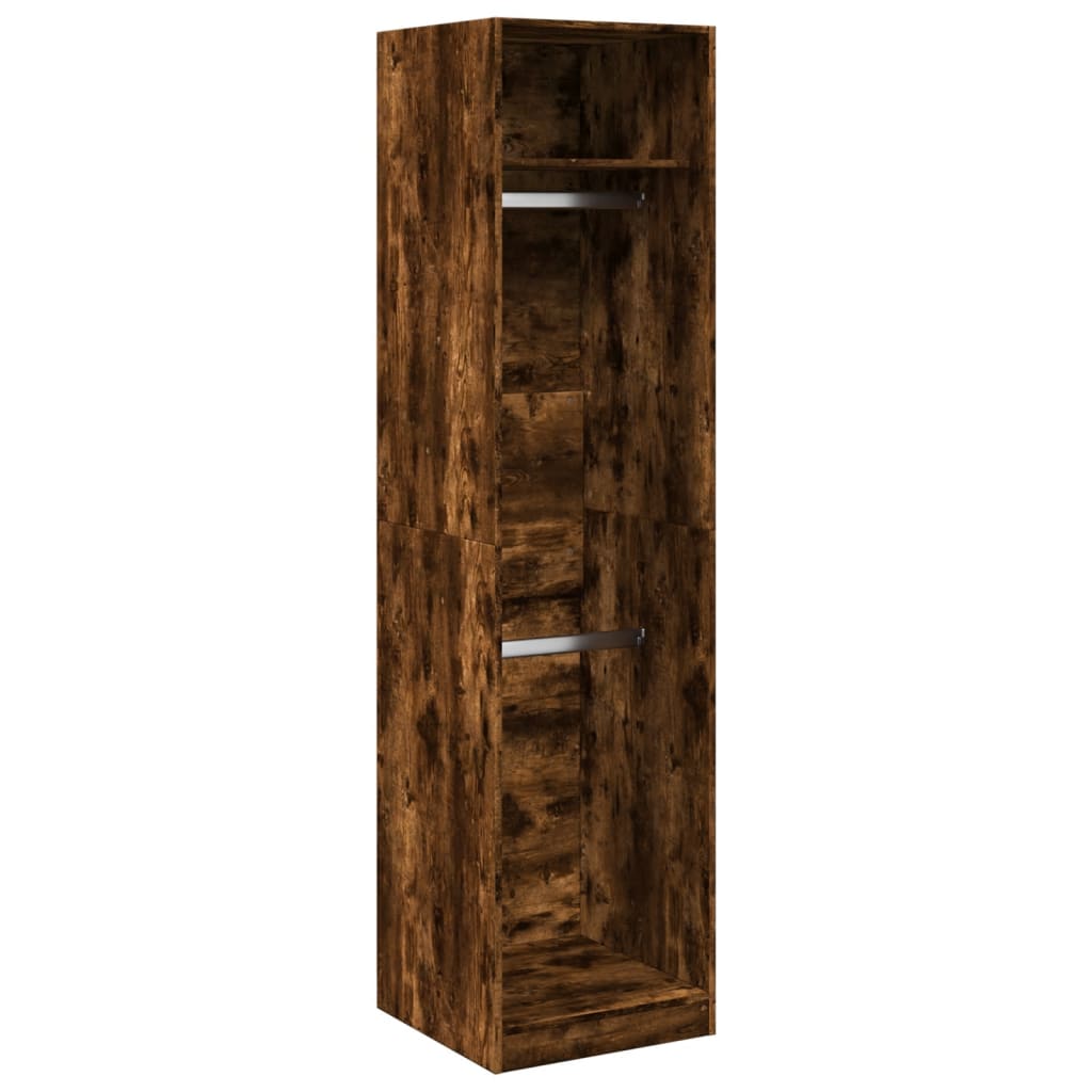 Garde-robe chêne fumé 50x50x200 cm bois d'ingénierie - XIOS