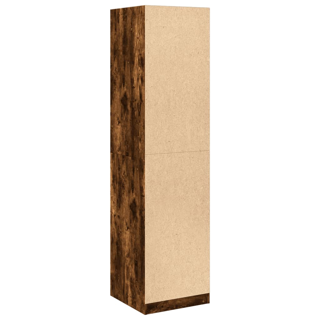 Garde-robe chêne fumé 50x50x200 cm bois d'ingénierie - XIOS