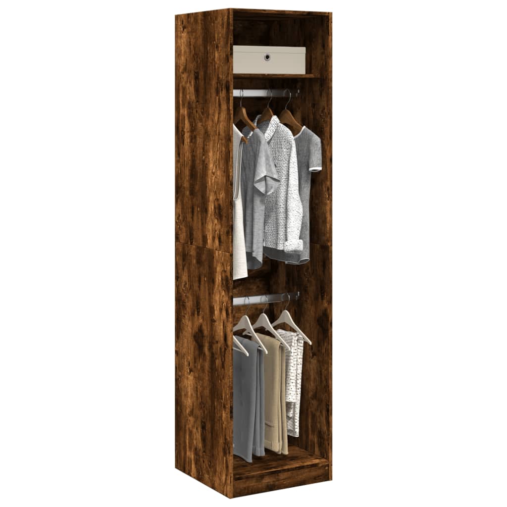 Garde-robe chêne fumé 50x50x200 cm bois d'ingénierie - XIOS