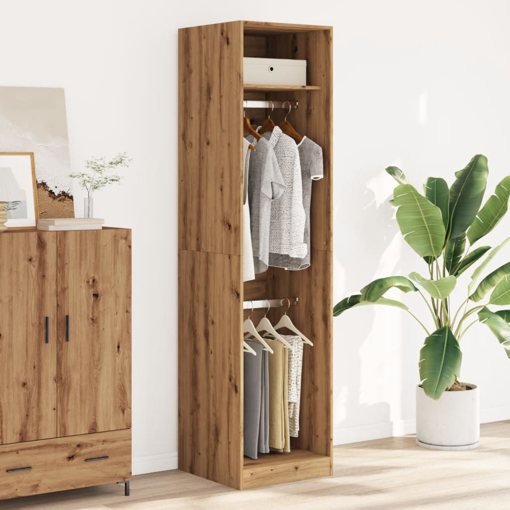 Garde-robe chêne artisanal 50x50x200 cm bois d'ingénierie - XIOS