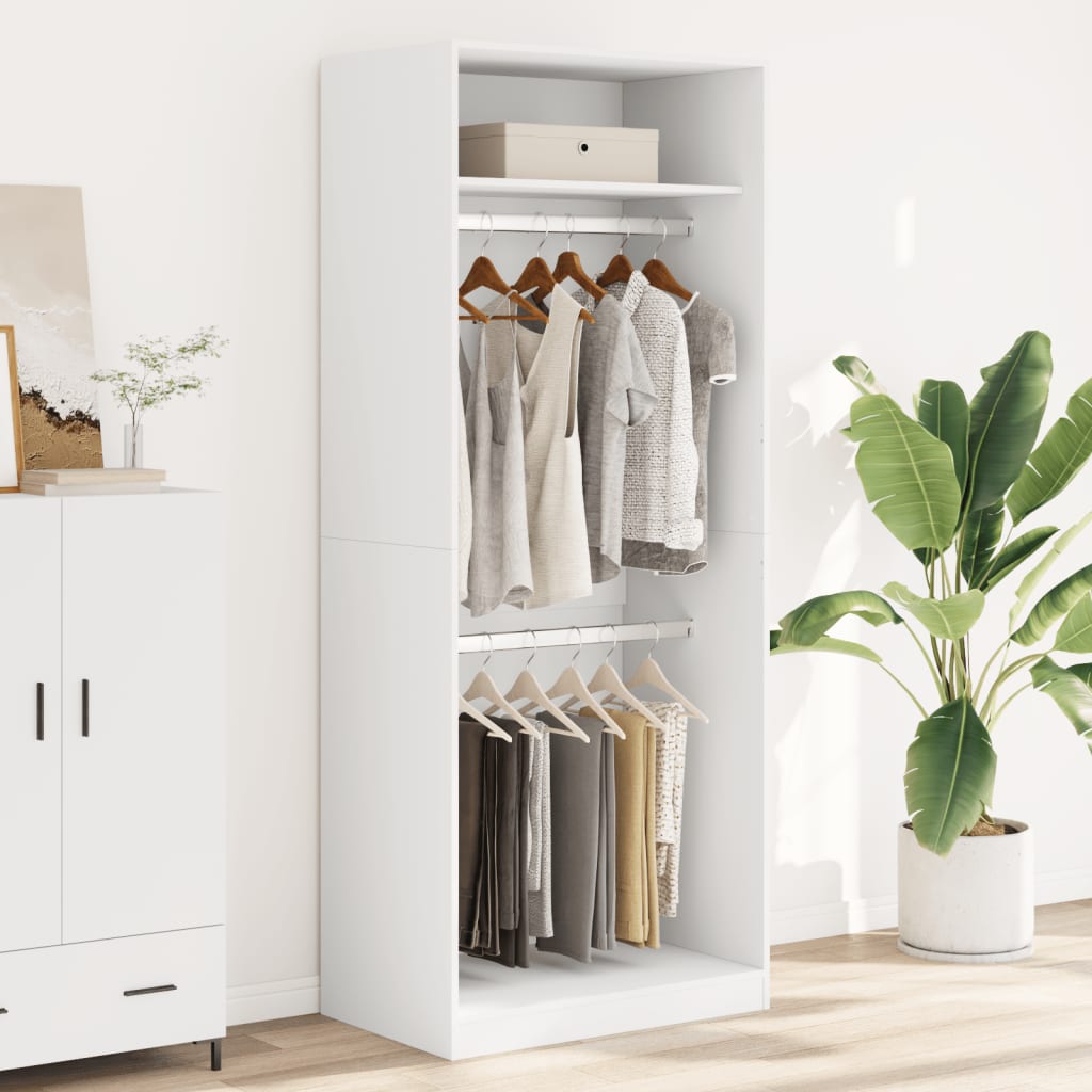 Garde-robe blanc 80x50x200 cm bois d'ingénierie - XIOS