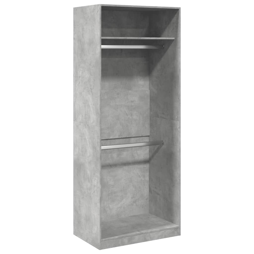 Garde-robe gris béton 80x50x200 cm bois d'ingénierie - XIOS