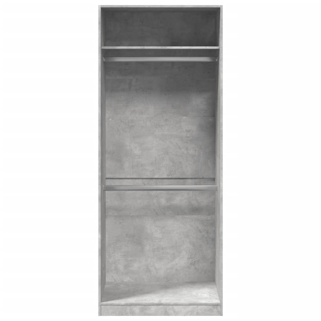 Garde-robe gris béton 80x50x200 cm bois d'ingénierie - XIOS