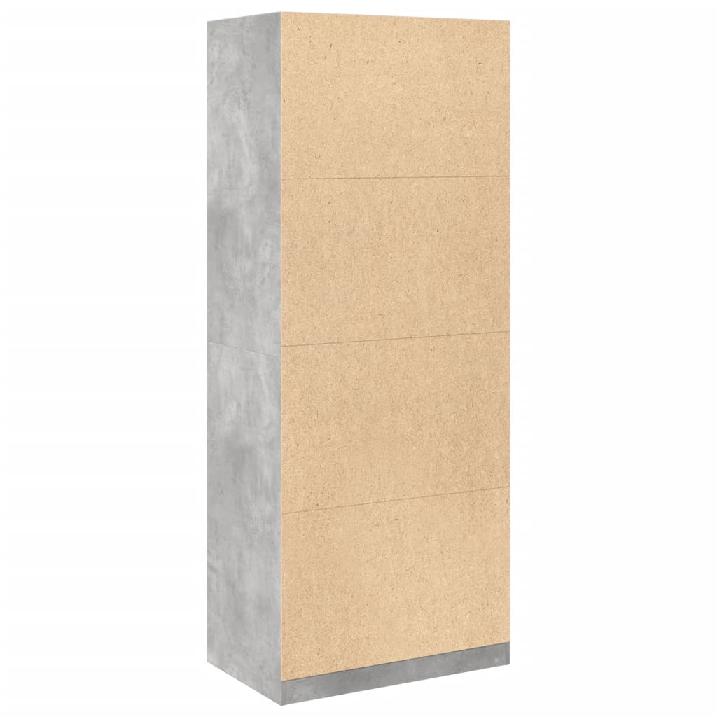 Garde-robe gris béton 80x50x200 cm bois d'ingénierie - XIOS