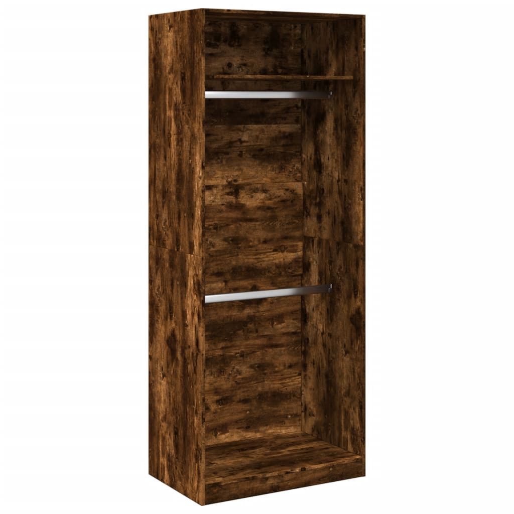 Garde-robe chêne fumé 80x50x200 cm bois d'ingénierie - XIOS